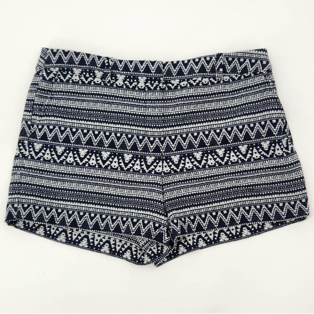 Ann Taylor Loft Tribal Print Textured Shorts in Navy and White